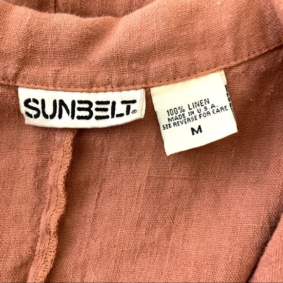 Sunbelt Linen Burnt Mauve Pink Button Up Blouse Medium - Picture 3 of 5